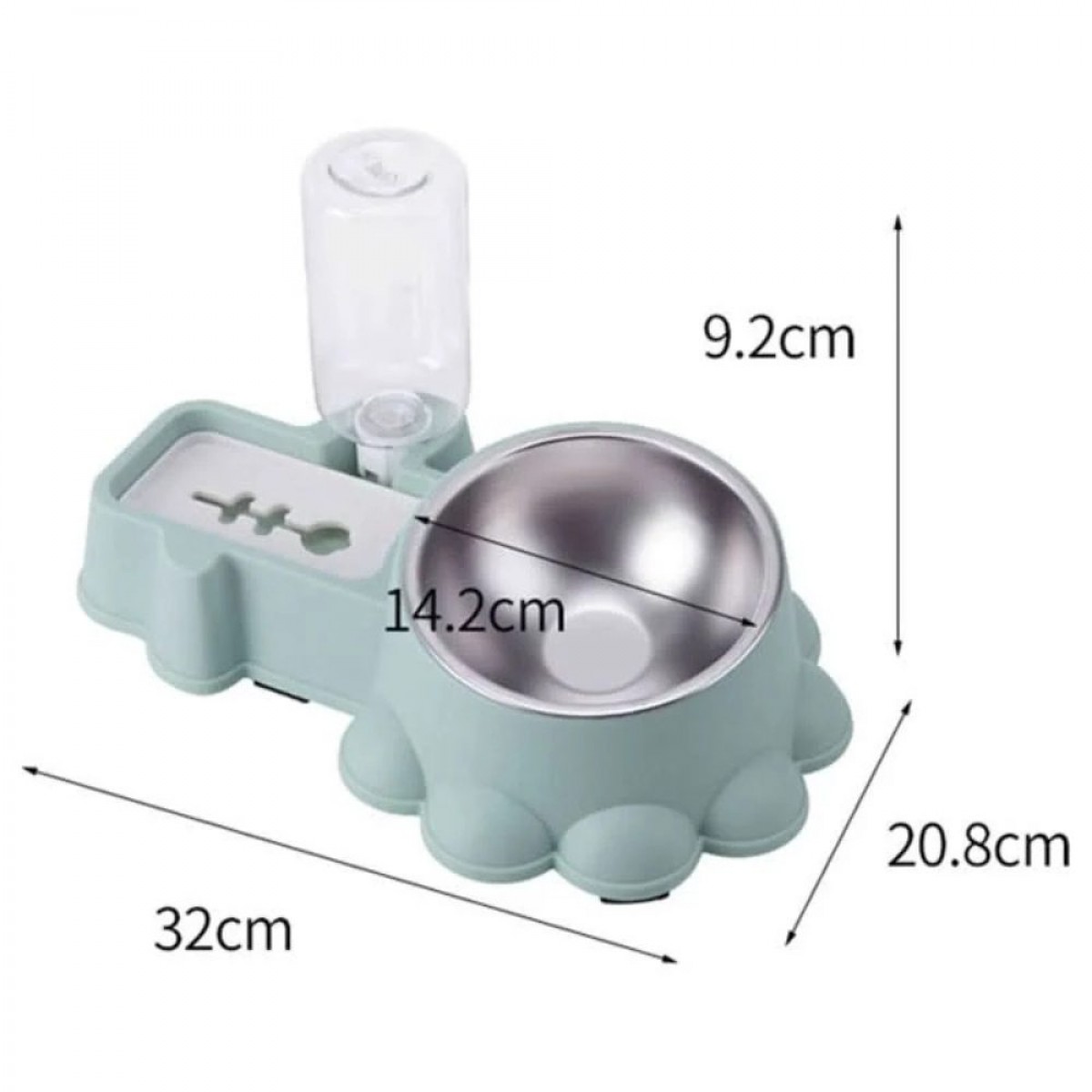 Cozy Paws Automatic Dual Pet Feeder & Water Dispenser (32×20.8×9.2 cm ...